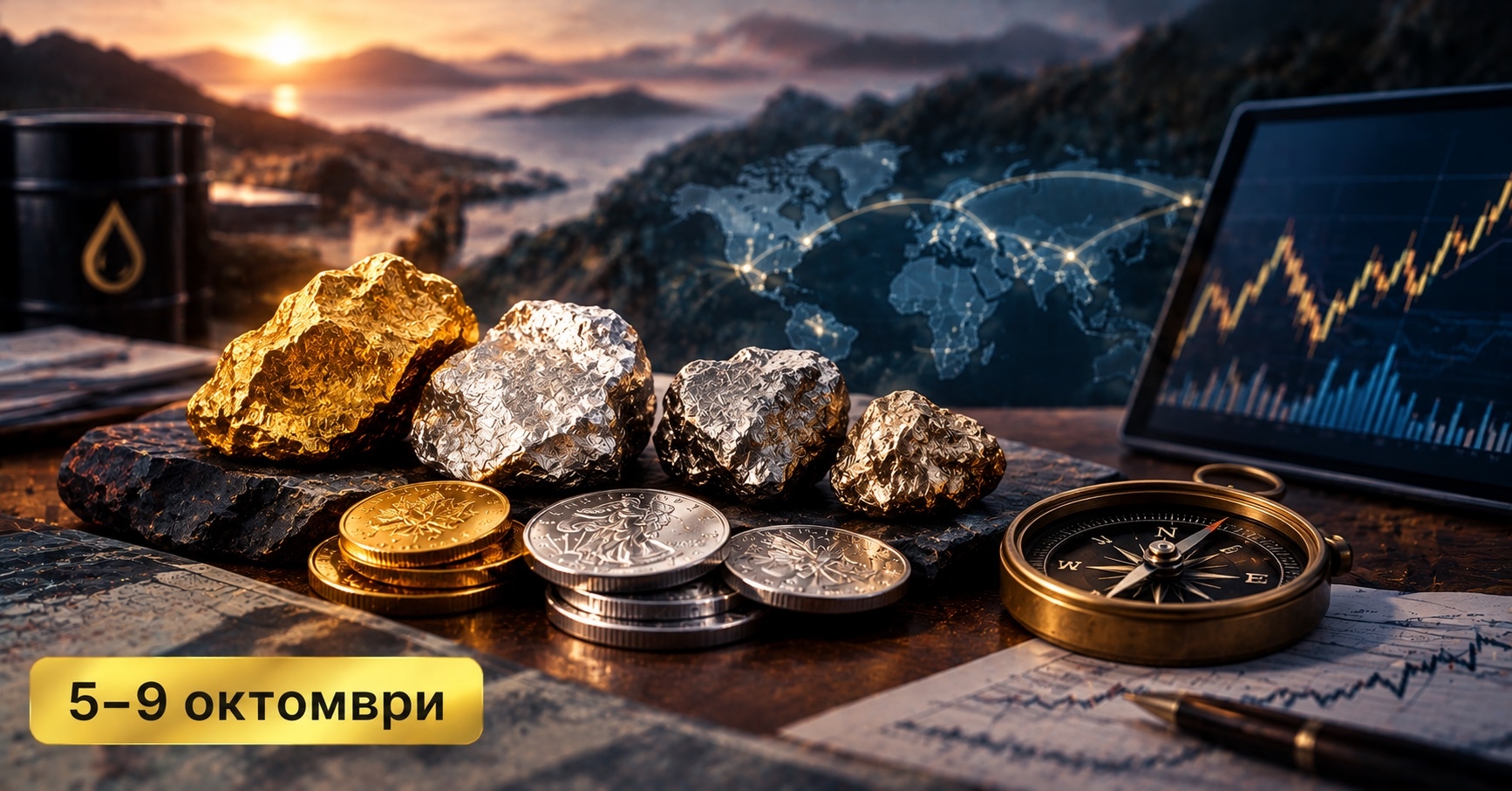 Седмичен обзор на ценните метали - 5-9 октмвори: златото между корекцията и възстановяването