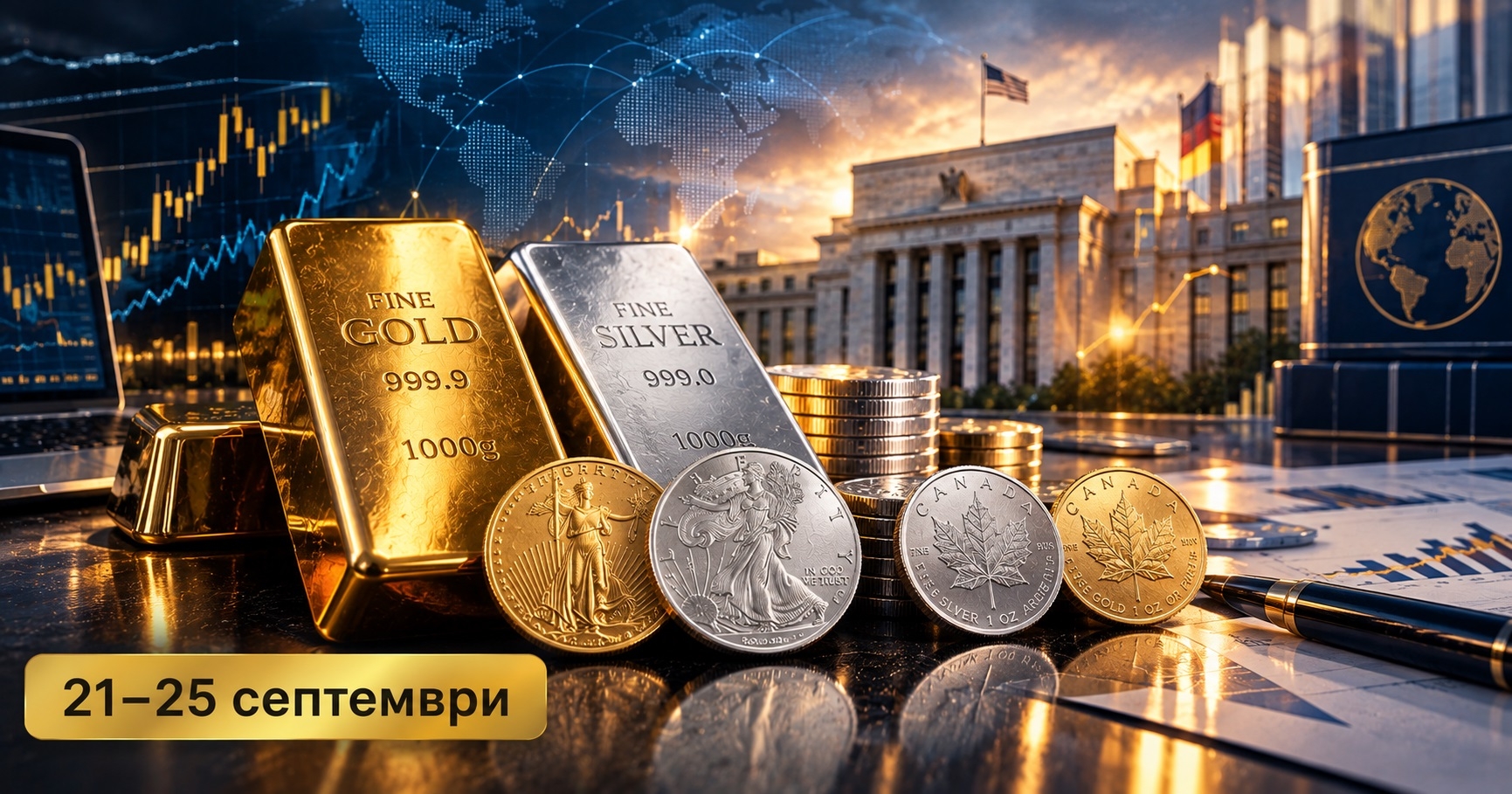 Седмичен обзор на ценните метали - 21-25 септември: Лихвения натиск и дългосрочната подкрепа