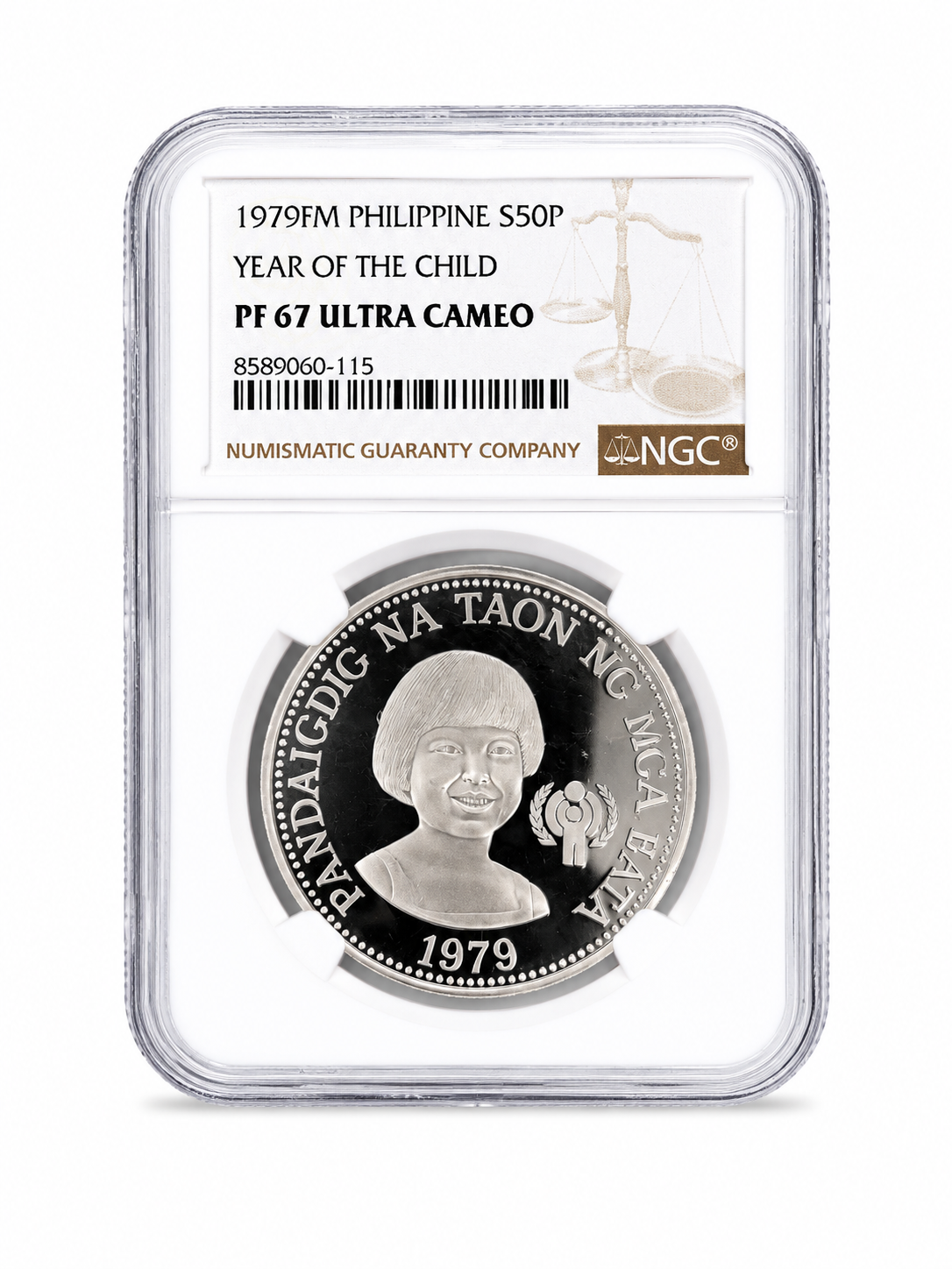 Филипини 50 Piso 1979 – Международната година на детето – NGC PF 67 Ultra Cameo