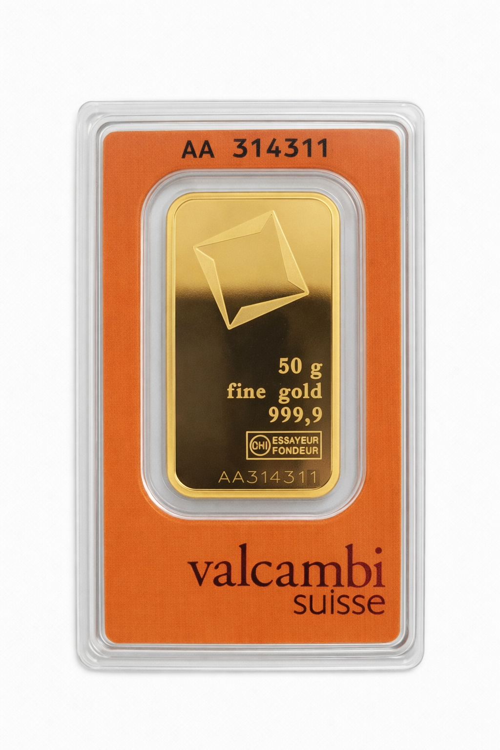 50 грама златно кюлче Valcambi