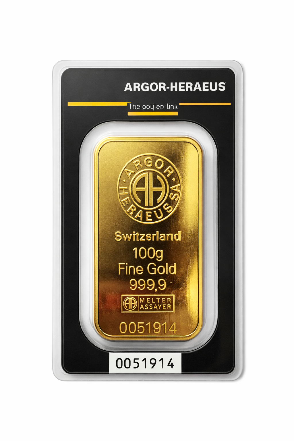 100 грама златно кюлче Argor-Heraeus