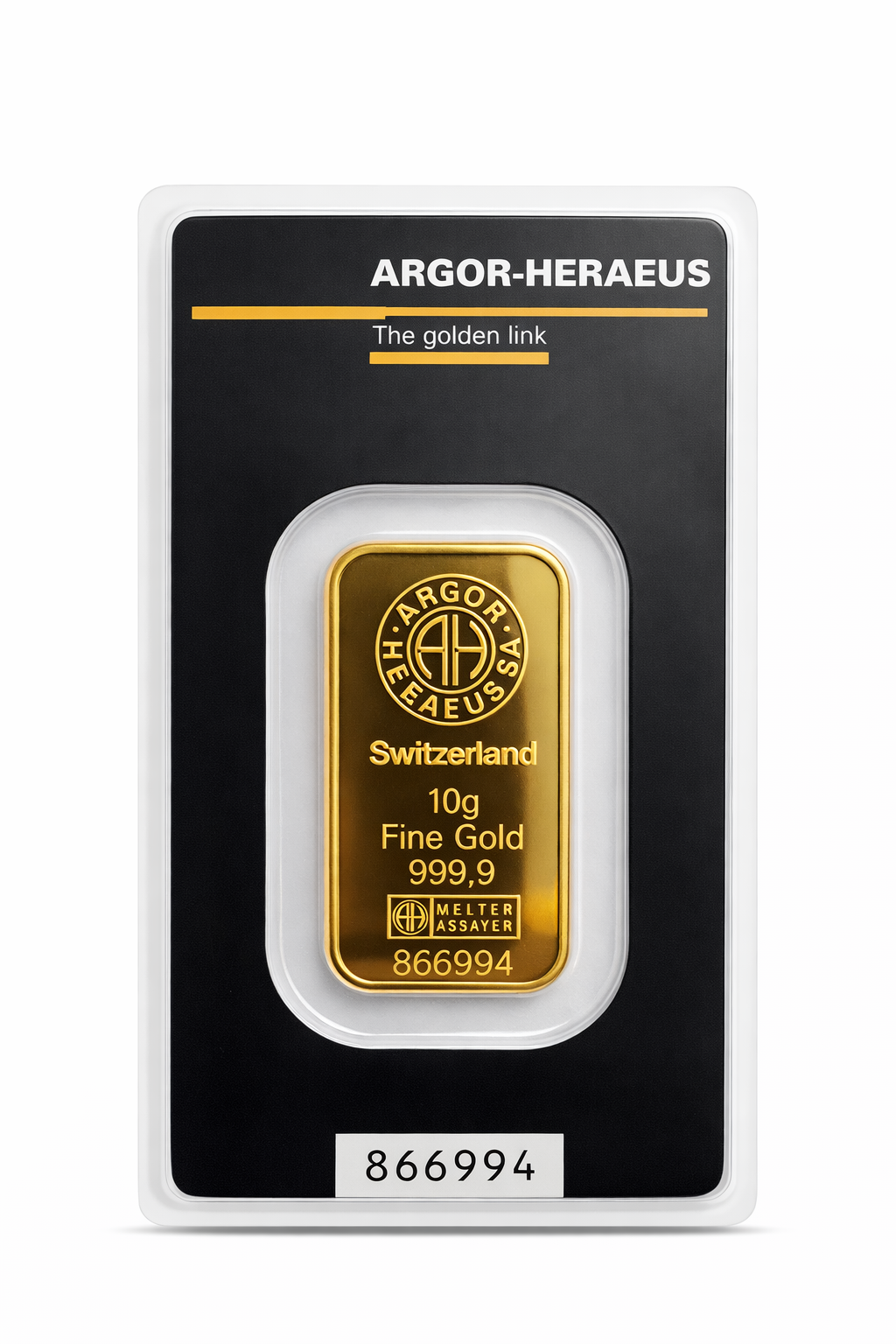 10 грама златно кюлче Argor-Heraeus